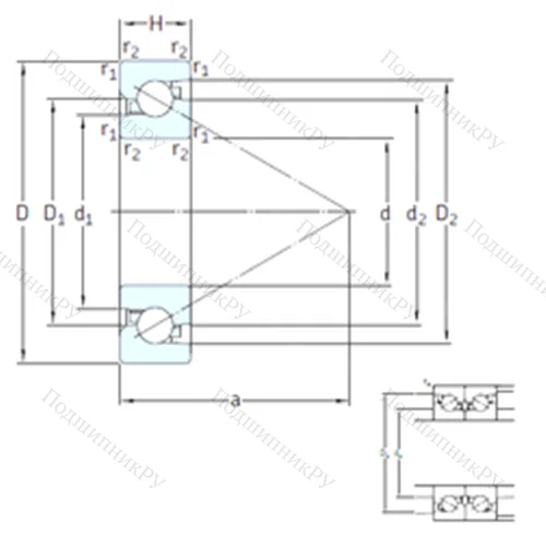 Подшипник шариковый упорно-радиальный BSD 55100 CG от производителя  SKF