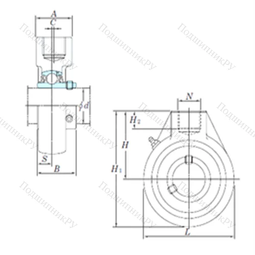 Подшипниковый узел шариковый радиальный