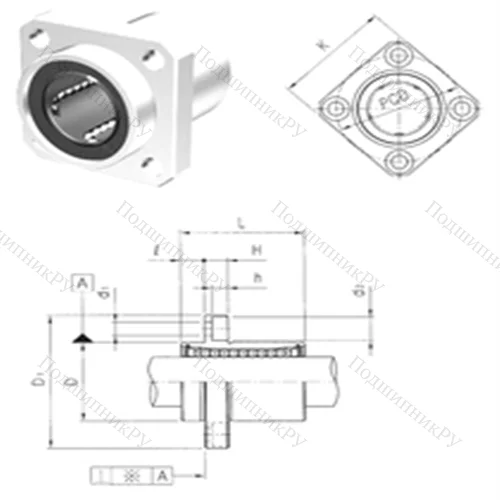 Подшипник шариковый линейный LMEKP 60UU