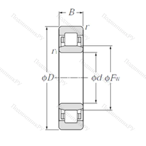 Подшипник роликовый радиальный NU 1030 от производителя  NTN
