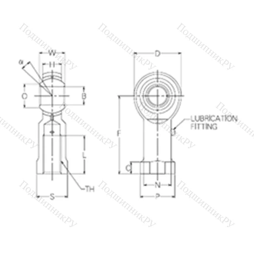 Подшипник скольжения сферический PR 20 от производителя  NMB