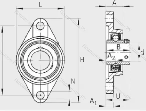 Подшипниковый узел UCFL 212 J 7 в Грозном 