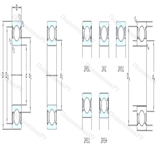 Подшипник шариковый радиальный E 2.6301-2Z