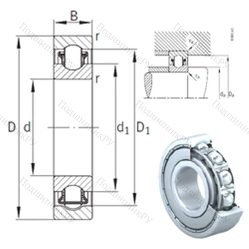 Подшипник с шариковыми роликами (ball roller) радиальный BXRE 205-2Z