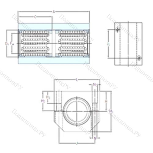 Подшипник шариковый линейный LTBR 50-2LS