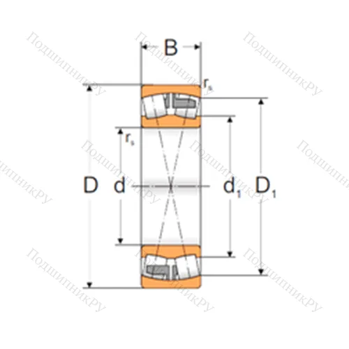Подшипник роликовый радиальный самоцентрирующийся 22208 MA