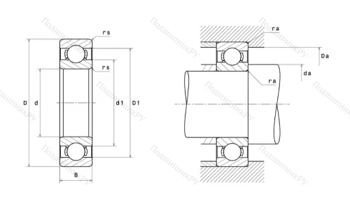 Высокотемпературный  подшипник 6206 F 604 от производителя  SNR Высокотемпературный  подшипник 6206 F 604 от производителя  SNR
