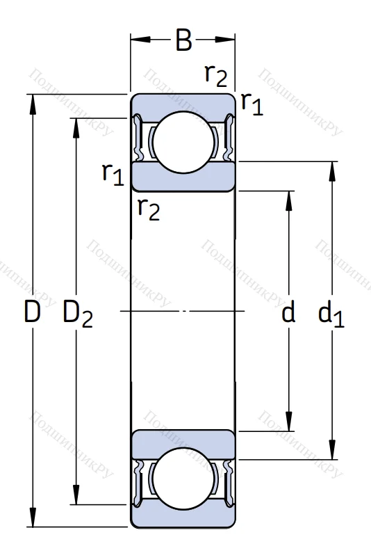 Высокотемпературный подшипник 6210 2RS 1/C 3 GJN