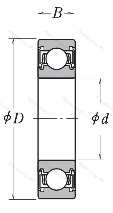 Однорядный шариковый подшипник 6802 VV CM