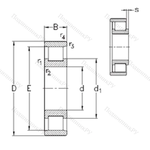 Подшипник роликовый радиальный N 334-E-M 6