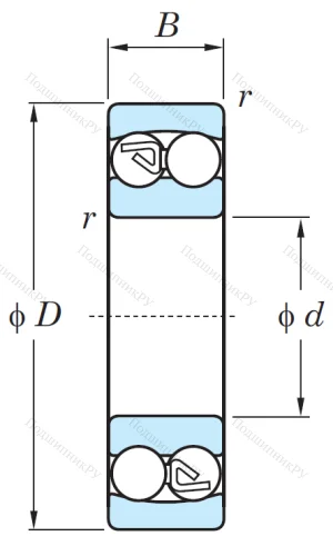 Двухрядный шариковый подшипник 1213 от производителя  KOYO