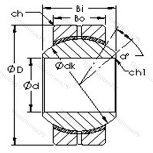 Подшипник скольжения сферический GEBK 22S
