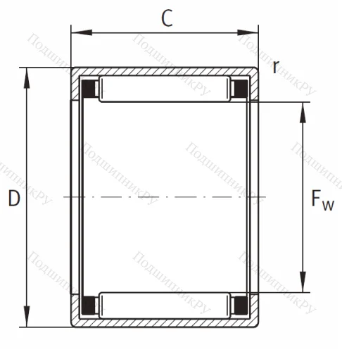 Игольчатый подшипник HK 0810 B от производителя  INA