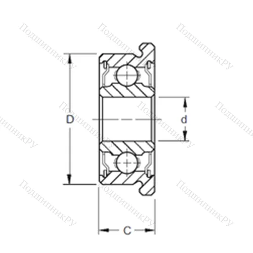 Подшипник шариковый радиальный SF 608-2RS