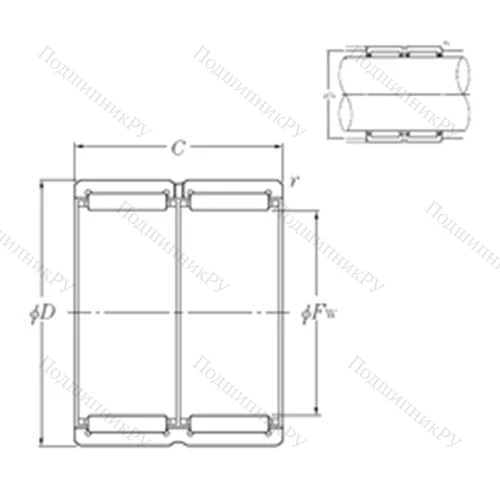 Подшипник игольчатый радиальный RNA 6901R