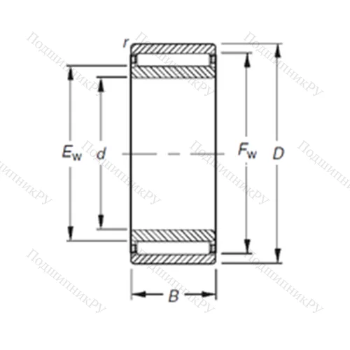 Подшипник игольчатый радиальный NAO 40X 62X 20
