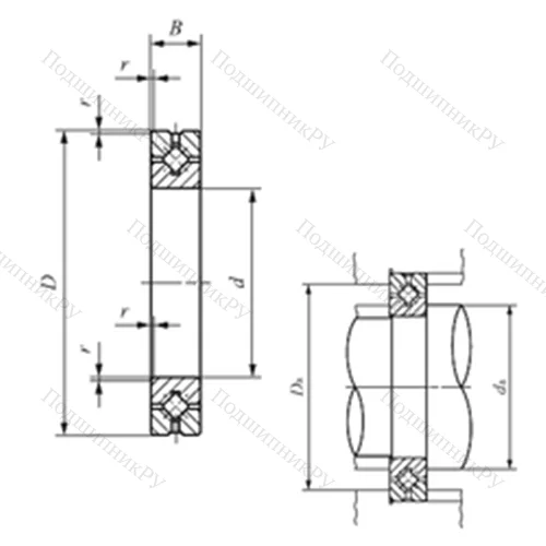Подшипник роликовый упорно-радиальный с четырехточечным контактом CRBH 4010 A