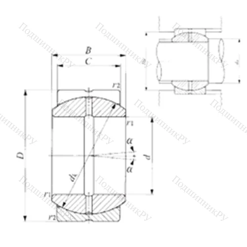 Подшипник скольжения сферический SB 20A
