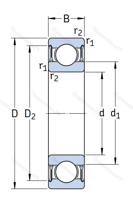 Высокотемпературный подшипник 6206 2RZTN 9/HC 5C 3WT