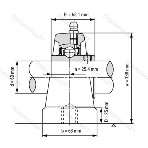Подшипниковый узел UCPA 212 - Вал: 60 мм от производителя  LPZ