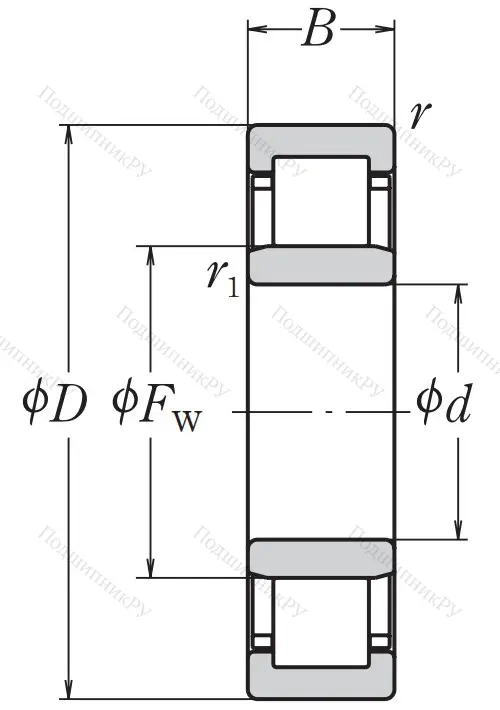 Роликовый цилиндрический подшипник NU 316 ET