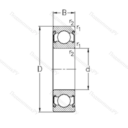 Подшипник шариковый радиальный 6224-2Z