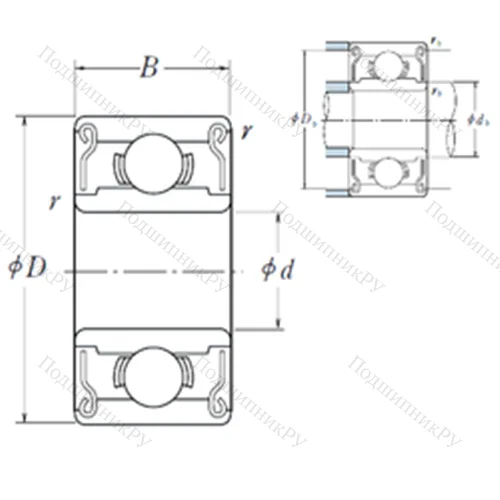 Подшипник шариковый радиальный MR 126ZZ