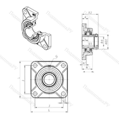 Подшипниковый узел шариковый радиальный EXF 312 от производителя  SNR Подшипниковый узел шариковый радиальный EXF 312 от производителя  SNR