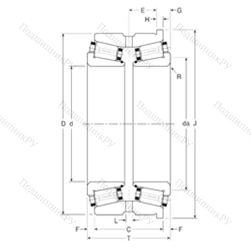 Подшипник роликовый радиально-упорный 80033X/80068H от производителя  Gamet