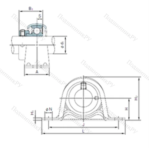 Подшипниковый узел шариковый радиальный KHPP 207A от производителя  NACHI