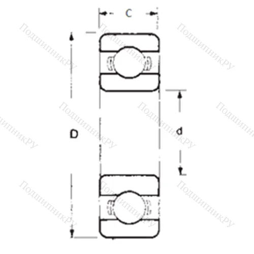 Подшипник шариковый радиальный 1622