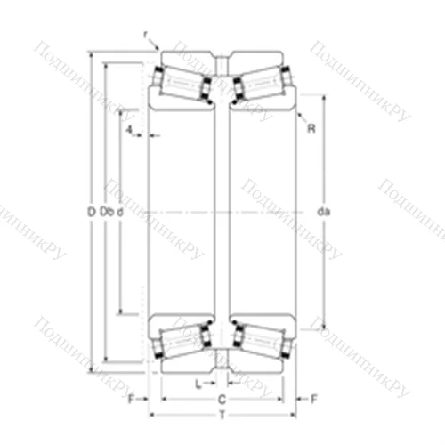 Подшипник роликовый радиально-упорный 200127X/200215XG
