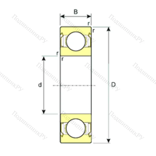 Подшипник шариковый радиальный SS 6014-2RS