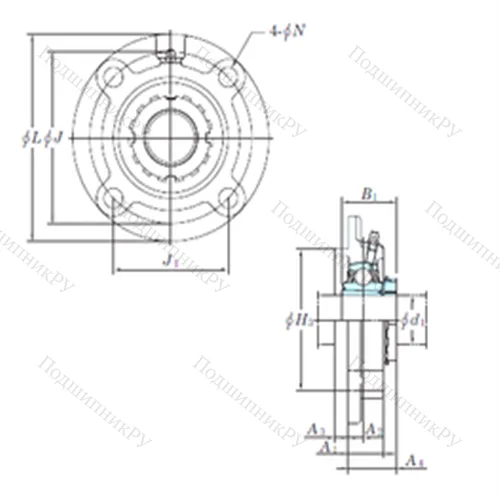 Подшипниковый узел шариковый радиальный UKFCX 10 от производителя  KOYO