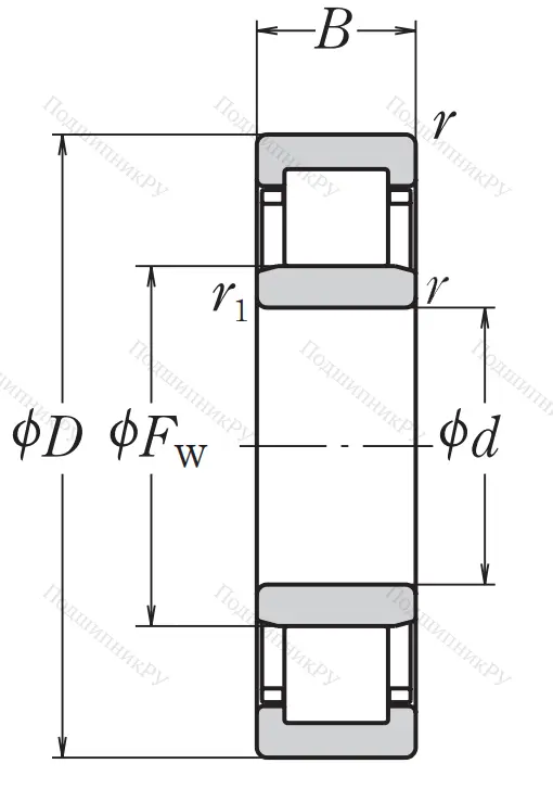 Роликовый цилиндрический подшипник NJ 315 W C 3