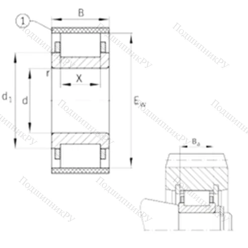 Подшипник роликовый радиальный RN 2312-E-MPBX
