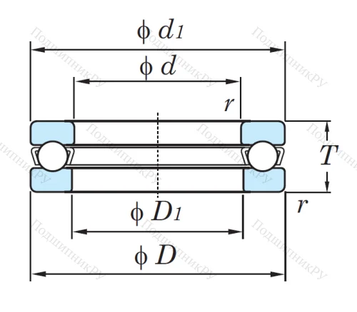 Упорный шариковый подшипник 51407 от производителя  KOYO