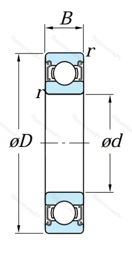 Шариковый однорядный подшипник 80122 (6022 ZZ) в Грозном 
