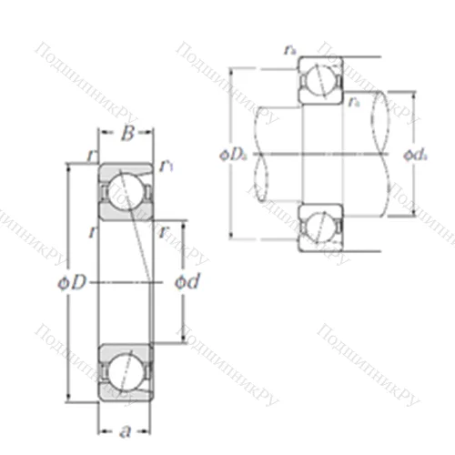 Подшипник шариковый радиально-упорный 7315B от производителя  NTN