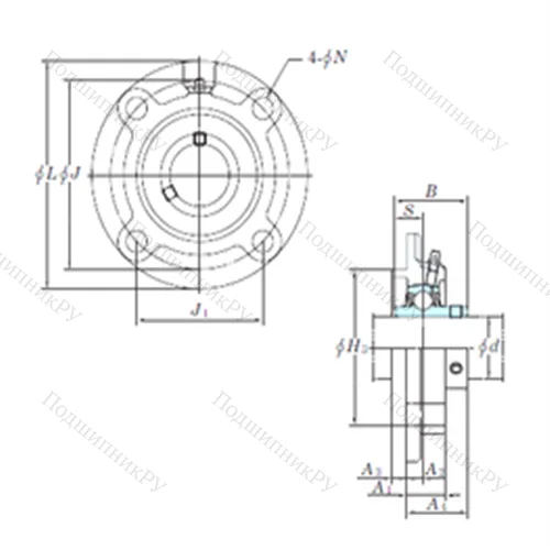 Подшипниковый узел шариковый радиальный UCFCX 12-39