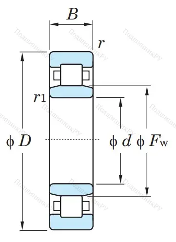 Роликовый цилиндрический подшипник NU 204 ETVP 2