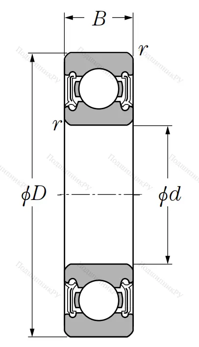 Однорядный шариковый подшипник 6224 LLU