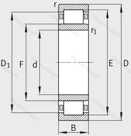 Роликовый цилиндрический подшипник NU 310 E XL TVP 2