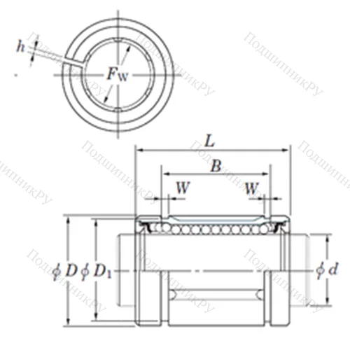 Подшипник шариковый линейный SDM 8AJ