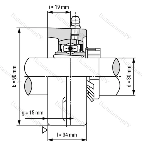 Подшипниковый узел UKFL 207+H 2307 - Вал: 30 мм от производителя  LPZ