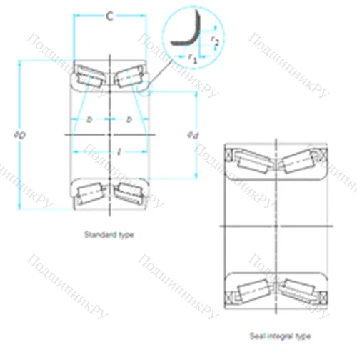 Подшипник роликовый радиально-упорный F-571762A.H 195