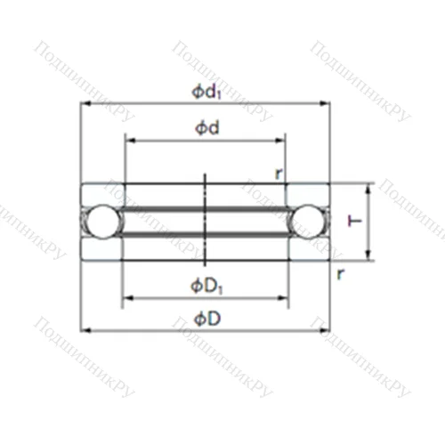 Подшипник шариковый упорный 51428