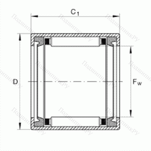 Подшипник роликовый игольчатый с одним наружным штампованным кольцом SCE 910-PP