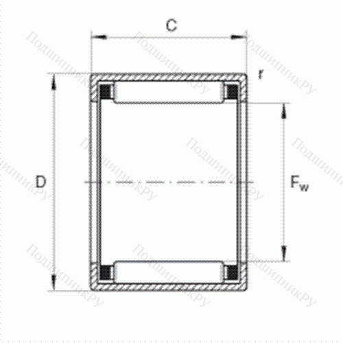 Подшипник роликовый игольчатый с одним наружным штампованным кольцом HK 0912