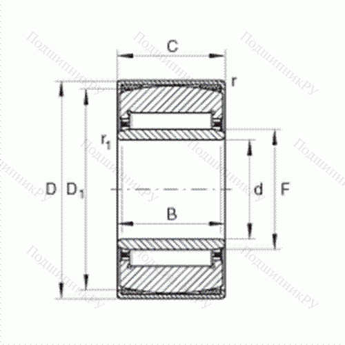 Подшипник роликовый игольчатый самоустанавливающийся PNA 40/62